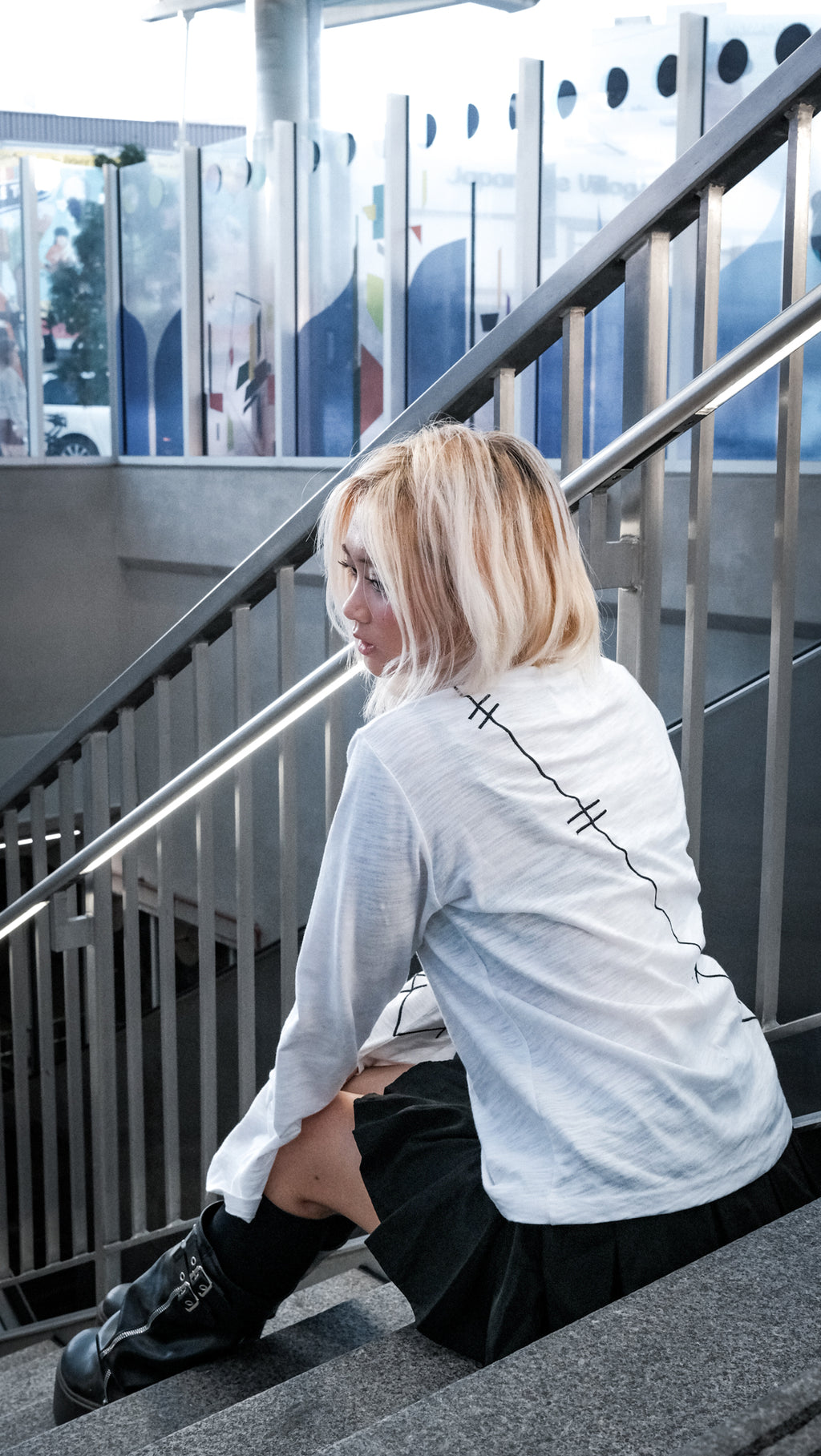 DANSHI Patched Long sleeve (WHITE)